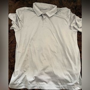 32 degrees Cool gray and white striped polo